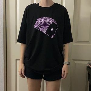 Oversized neon graphic tee card design